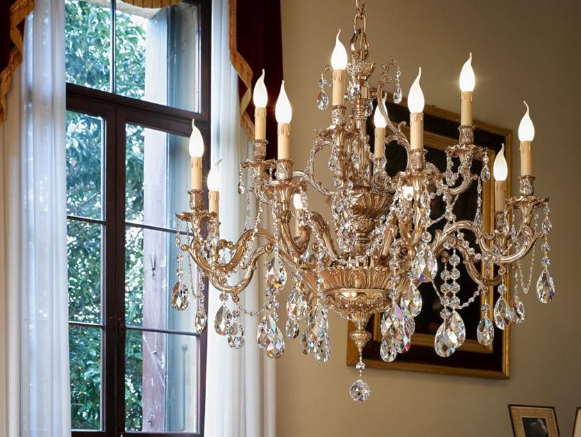 Possoni Illuminazione Люстра из французского золота с кристаллами swarovski® Versailles 093/8+4-sw/g - Вид №1