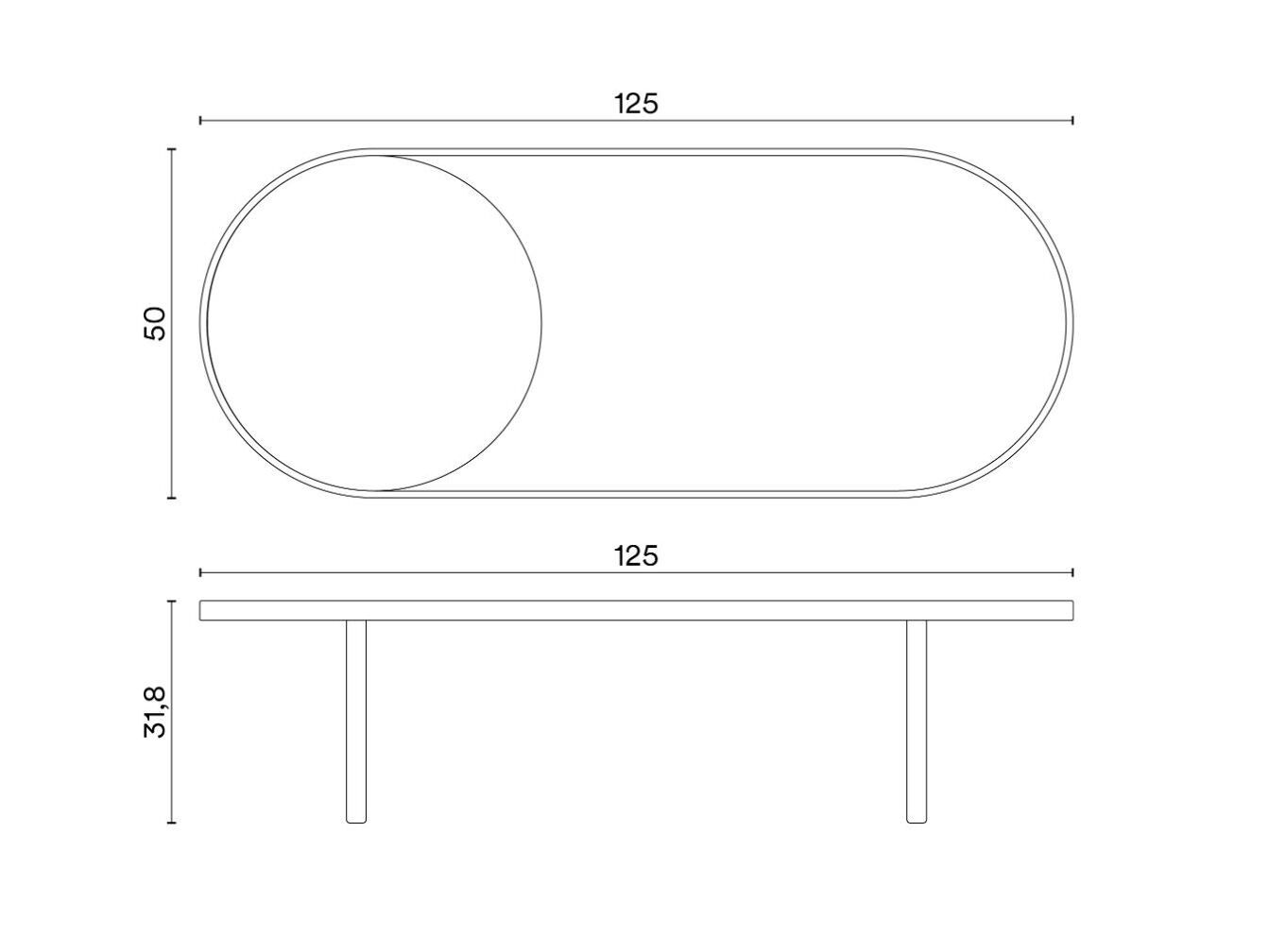 Овальный журнальный столик из дерева и травертина Noah Living Piet ARCH-00022093 - Вид №4