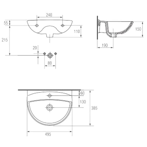 UM-MIR50/1 Раковина Mito Red Santreyd - Вид №5