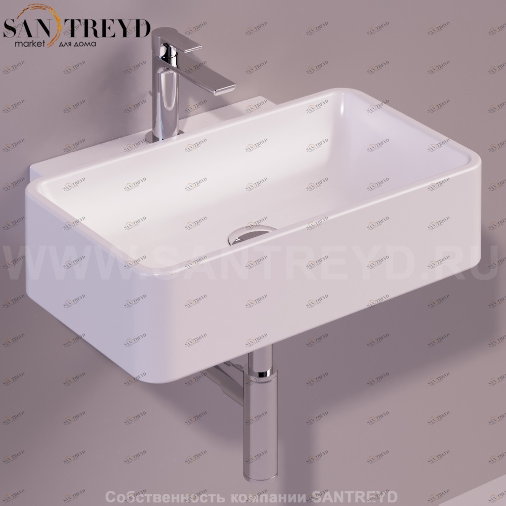 FL16BIANCO Подвесная раковина настенная прямоугольная Simas Flow белая