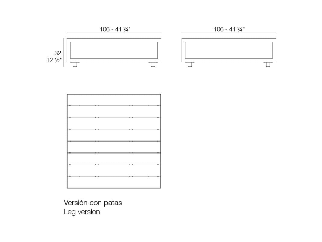 Прямоугольный садовый столик из алюминия и ТИКа с колесами Vondom Vineyard ARCH-00073963 - Вид №6