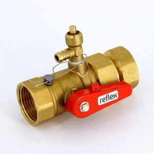 Кран запорный для подключения расширительного бака Reflex со сливом 1"