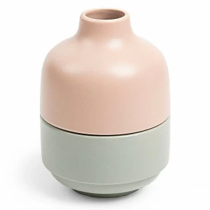 Ваза керамическая из 2 частей серая, розовая 22 см Louane от La Forma LA FORMA LOUANE 343222 Серый