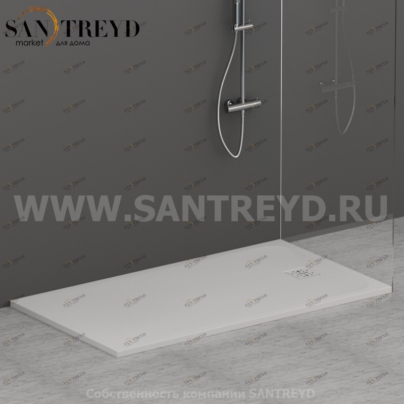 DP16090501 Душевой поддон 160х90 см цвет Белый бархат Globo DOCCIAPIETRA Италия Ceramica Globo