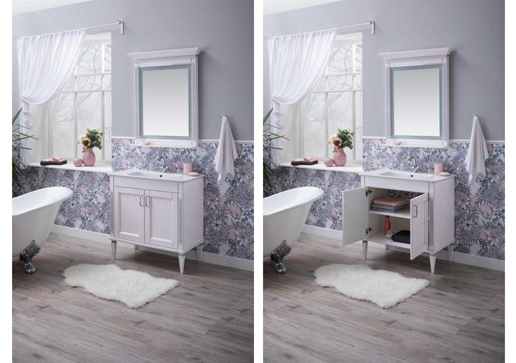 Тумба с раковиной Aquanet Селена 105 белый/серебро (2 дверцы) 0020165000196393 - Вид №6