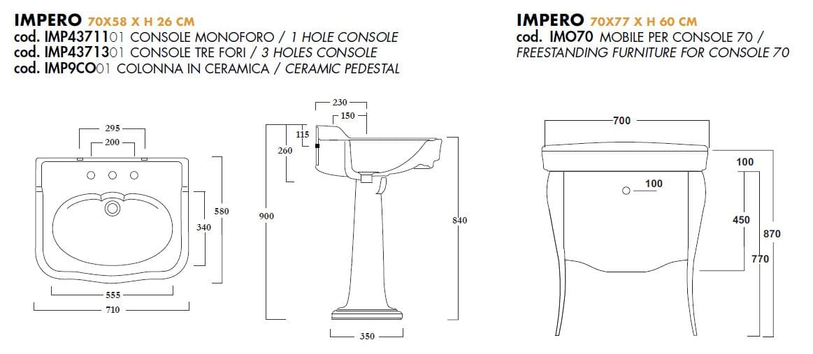 Керамическая раковина с одной колонной Olympia Ceramica Империя ARCH-00125856 - Вид №1