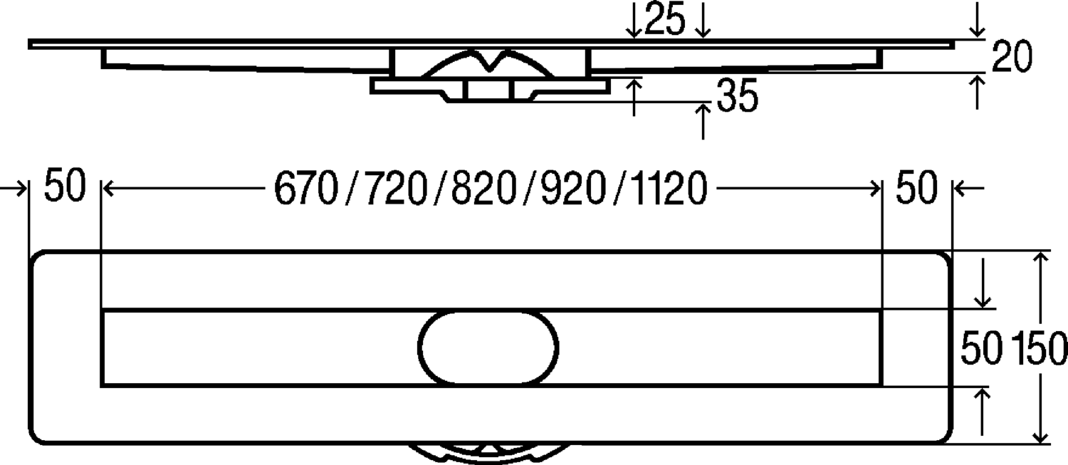 Канализационная арматура  Душевые лотки Advantix  Душевые лотки Advantix  Базовые элементы душевых лотков Advantix VIEGA 736 996 Модель 4982.10 Santreyd  - Вид №2