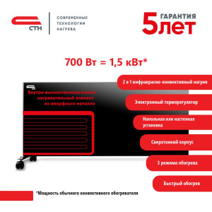 90661542 Конвектор электрический НЭБ-М-НСтЭ 0.7 с электронным термостатом 700 Вт STLM-0327519 СТН