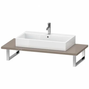 LC104C08686 Консоль для накладной и встраиваемой сверху раковины компакт, Толщина консоли 30 мм L-Cube #LC104C 480 мм Капучино глянцевый лак