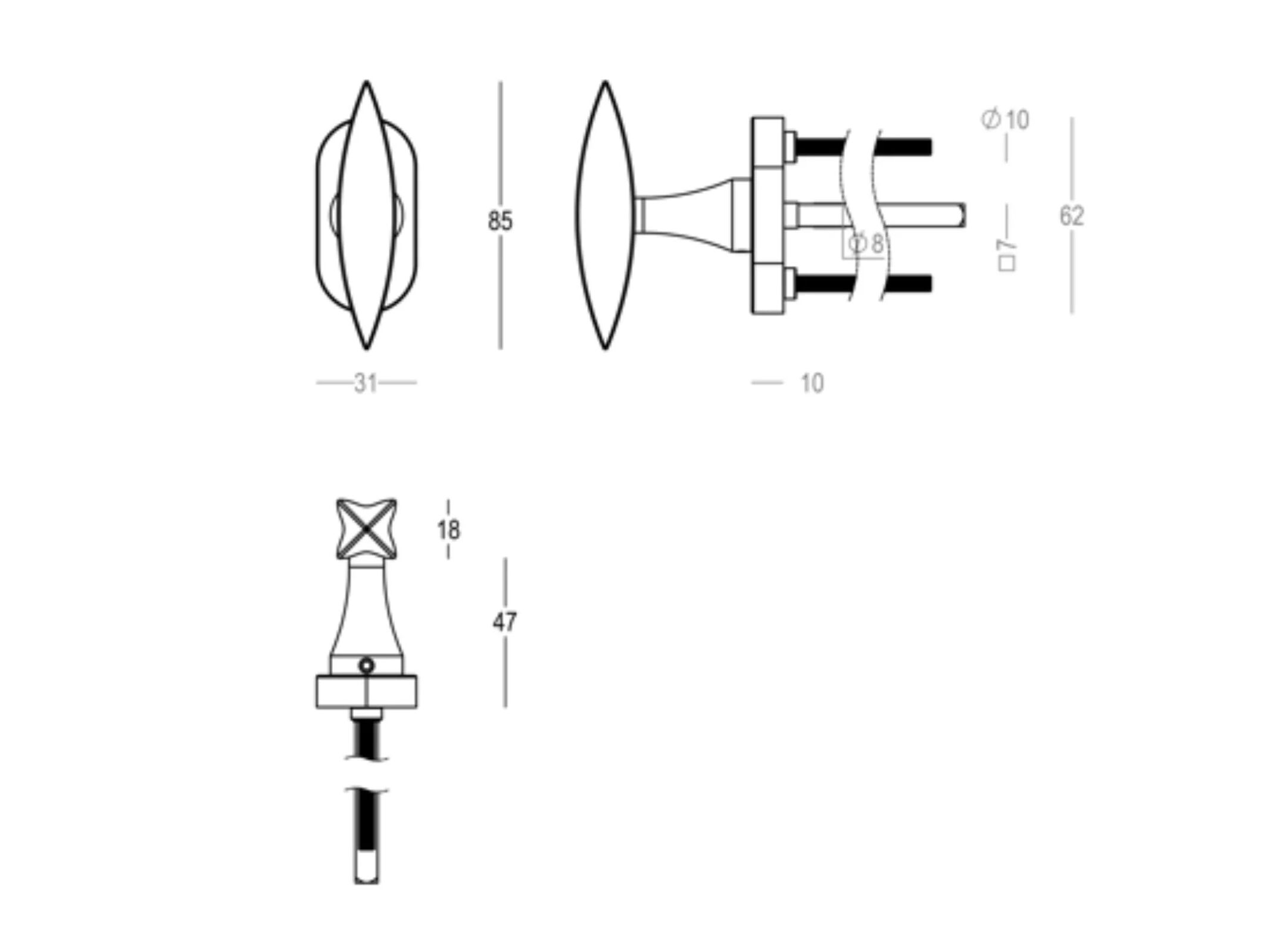 Латунная оконная ручка DK Quincalux Antwerp ARCH-00093906 - Вид №3