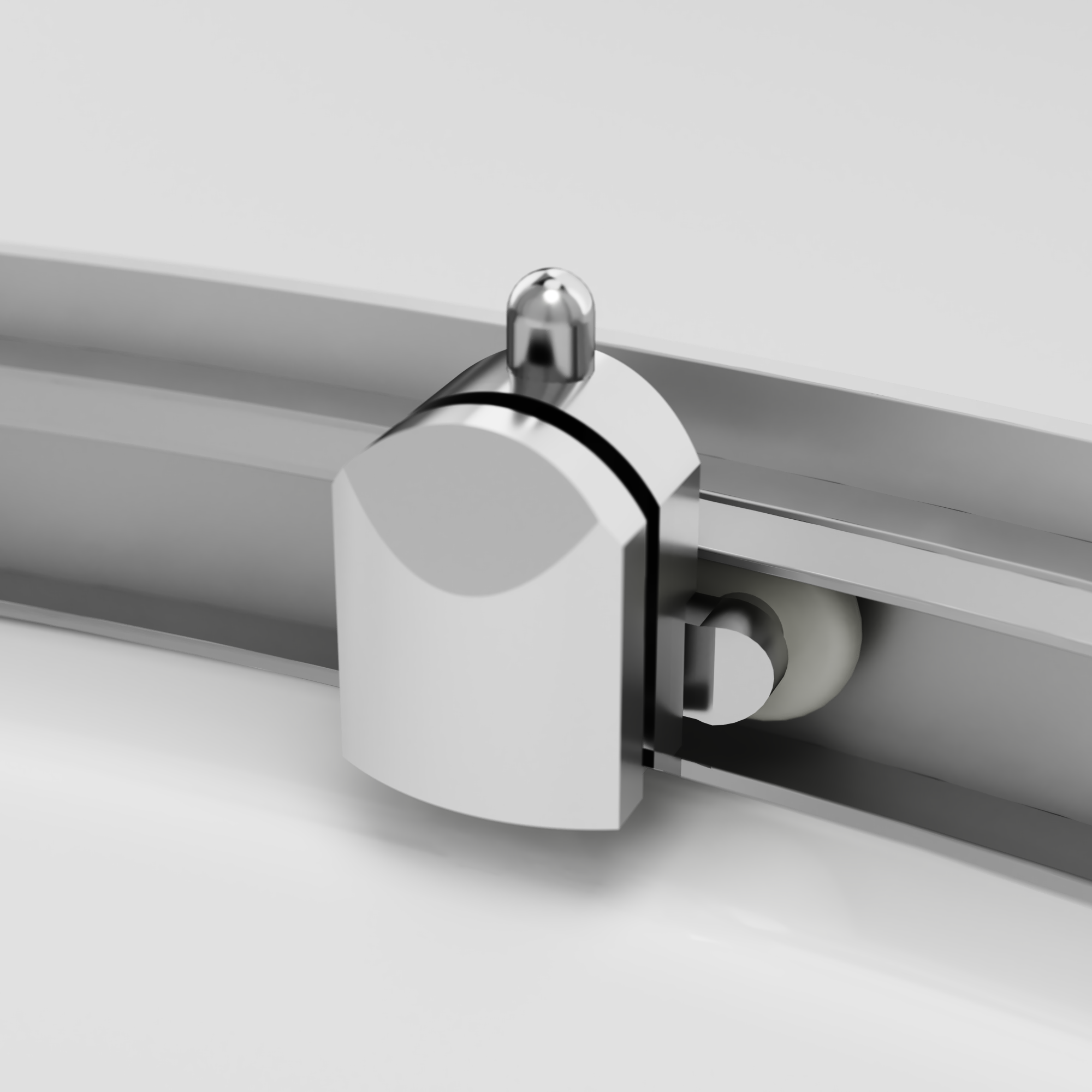 W90G-401-100WT душевое ограждение 100х100 стекло прозрачное профиль матовое серебобез поддона AM.PM Gem - Вид №4