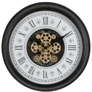 Часы настенные Dream River Шестеренки круглые металл цвет черно-белый  ø63,5 см