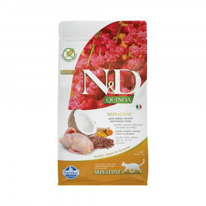 ПР0050170 Корм для кошек N&D Quinoa Line беззерновой уход за кожей и шерстью, перепелка сух. 1,5кг Farmina