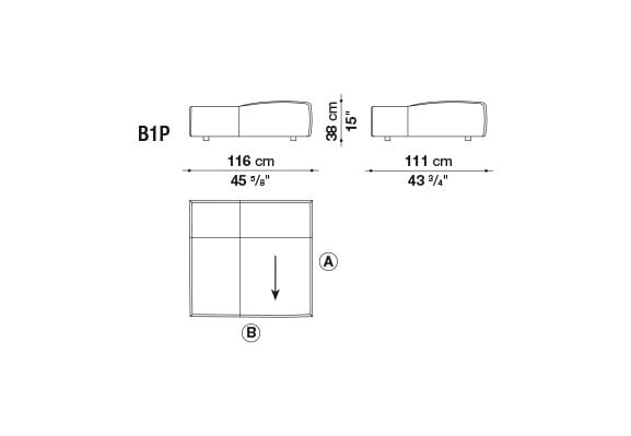 Угловой диван из ткани B&B Italia ARCH-00127003 - Вид №12
