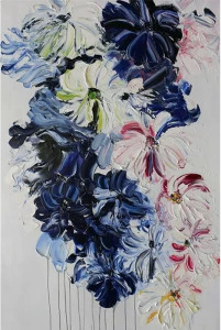 Картина на холсте "Разноцветные ромашки" EVENHOME КАРТИНЫ МАСЛОМ 130099 Голубой;синий;разноцветный