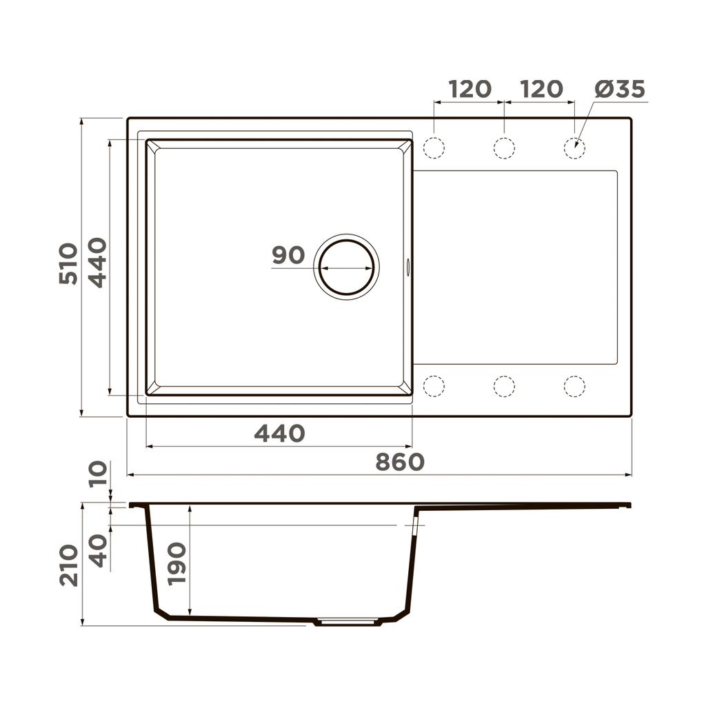 Кухонная мойка Daisen 86 SA OMOIKIRI 4993701 - Вид №3
