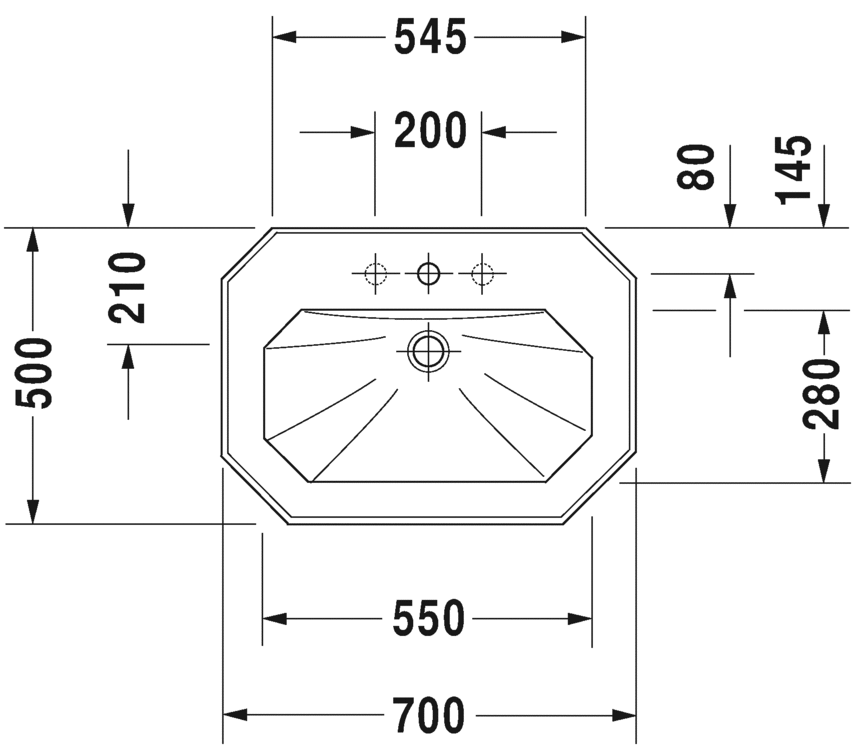 0438700030 Подвесная раковина настенная овальная Duravit 1930 Series - Вид №1