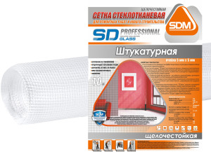 86537740 Сетка стеклотканевая штукатурная 5x5 65 г/м² 1x10 м STLM-0069747 SD-GLASS