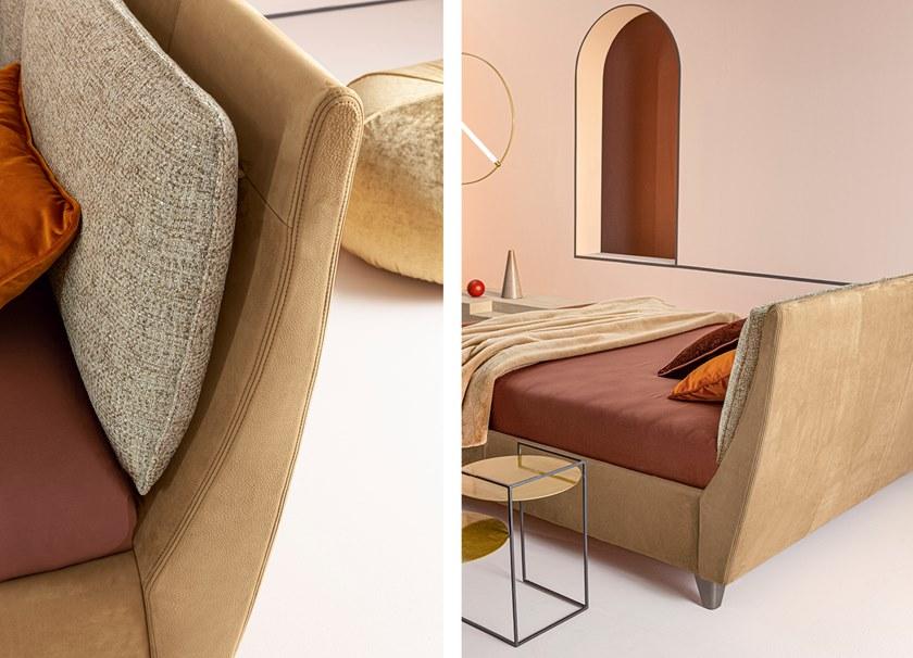 Twils Двуспальная кровать из кожи с обитым изголовьем Attico sun-id-1449969 - Вид №3