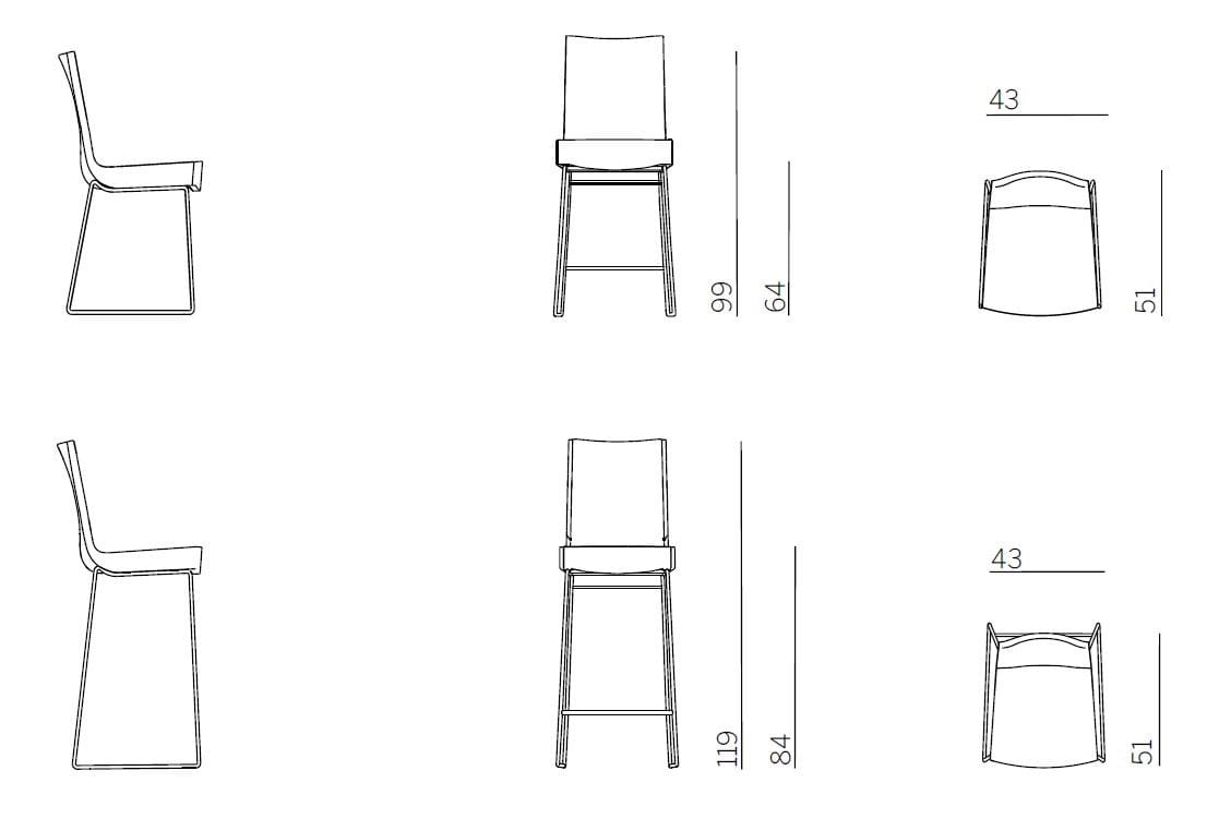 Высокий кожаный стул со спинкой Montis Джим ARCH-00036854 - Вид №3