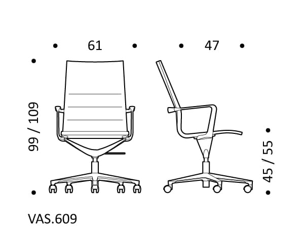 Офисное кресло из ткани с 5 спицами ICF Valea ARCH-00042716 - Вид №3