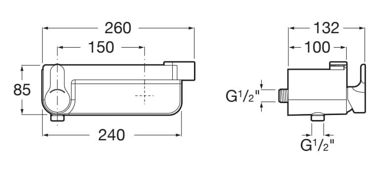 Латунь однорычажный открытый смеситель для душа Roca DECK 5A2088C00 ARCH-00007803