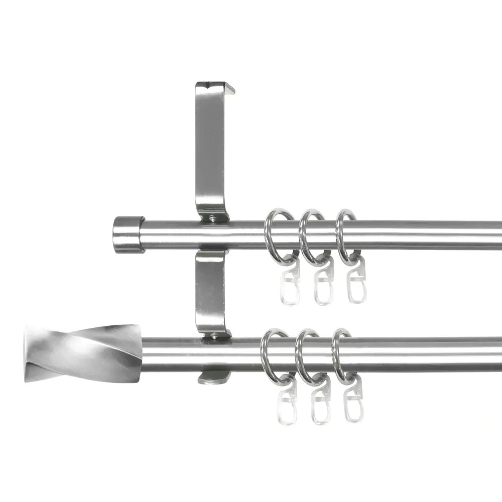 Карниз двухрядный Inspire раздвижной Вихрь 160-300 см цвет никель 13293041 STLM-2175863 