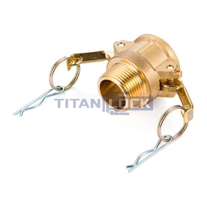 Камлок латунный тип B розетка, наруж. резьба BSP 1", TL100BBR TITAN LOCK  - Вид №3