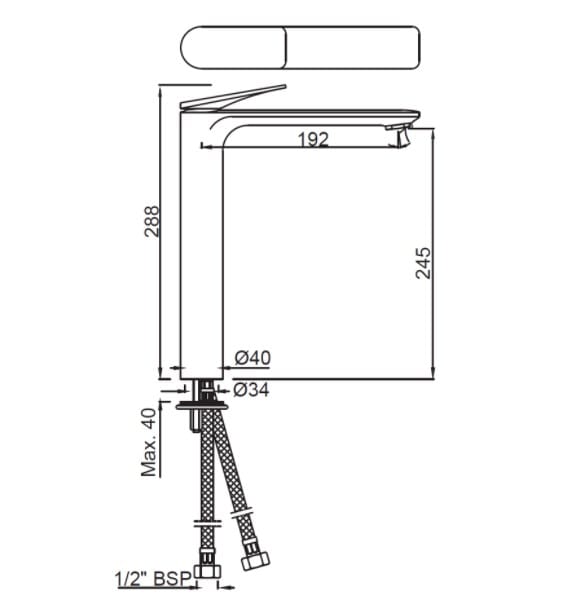 Однорычажный смеситель для раковины с одним отверстием JAQUAR Laguna ARCH-00131960 - Вид №9