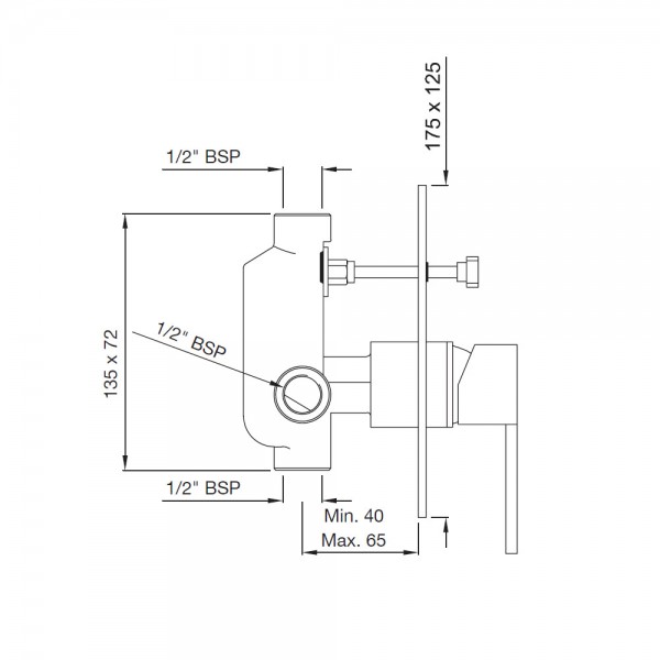 LEB-BCH-45065 Смеситель для ванны и душа Artize Le Blanc Черный хром  - Вид №1