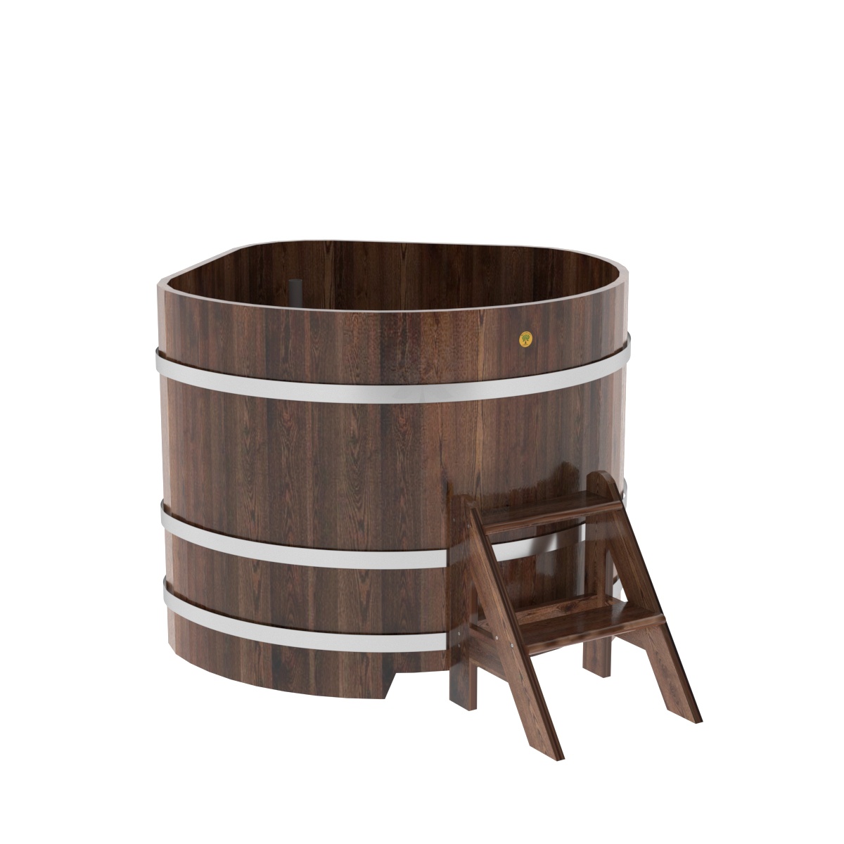 1231 Купель угловая из лиственницы 1,19х1,19х1,0 морёная премиум Alyarus 