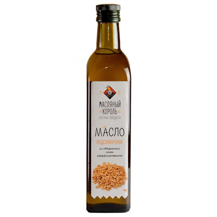 Масло подсолнечное Масляный Король из обжаренных семян нерафинированное 0,5 л Santreyd 5840