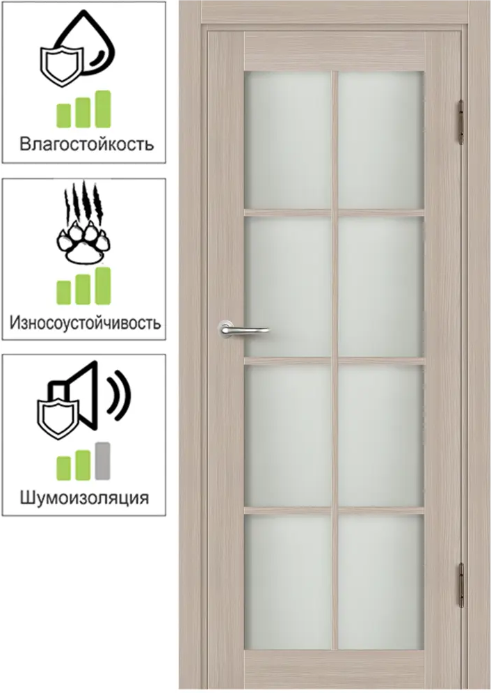 83084979 Дверь межкомнатная Пьемонт остекленная Hardflex ламинация цвет бора 90х200 см (с замком и петлями) STLM-0901055