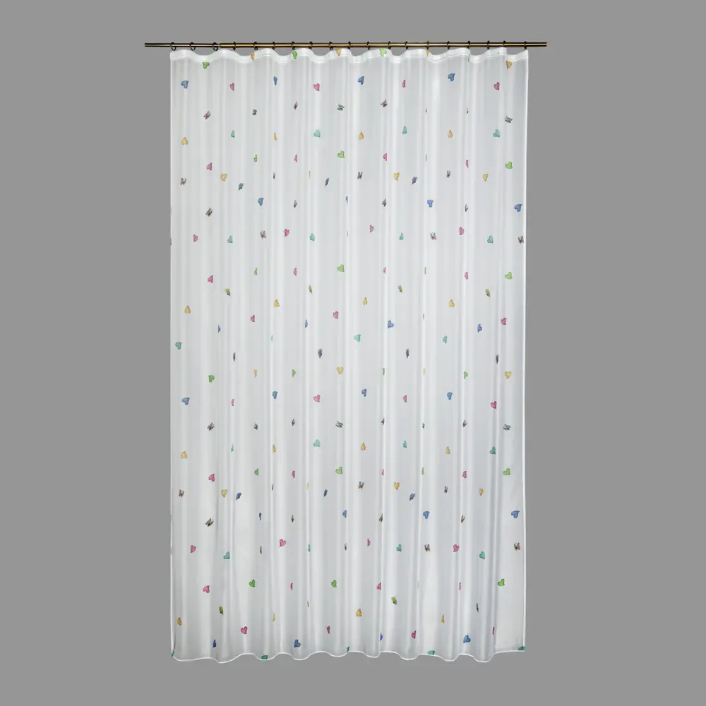 Тюль на ленте «Сердечки» 250x280 см полиэстер цвет белый GARDEN STLM-2189546 - Вид №1