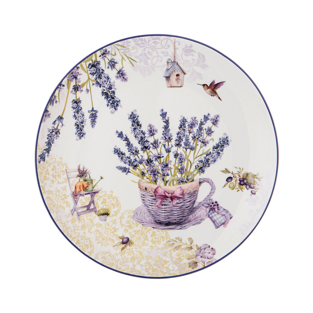104-588 Посуда фарфоровая Лаванда, прованс набор обеденных тарелок 25.5 см Lefard 