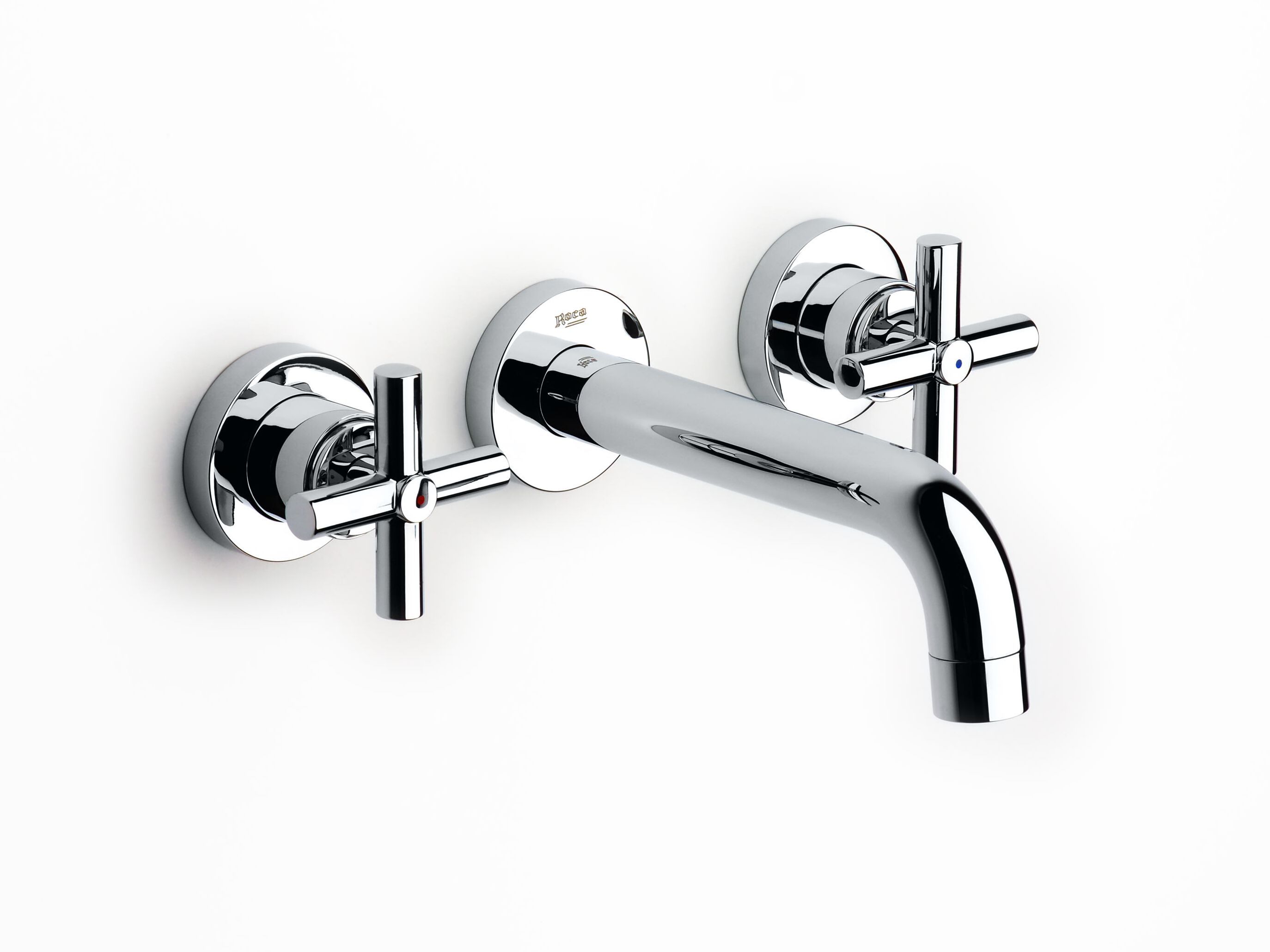 Смеситель для раковины с 3 отверстиями из хромированной латуни с отдельными розетками Roca лофт ARCH-00065747 - Вид №1