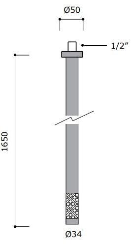 MINA Излив для умывальника на потолке из нержавеющей стали и стекла Revitrum 12534 - Вид №2