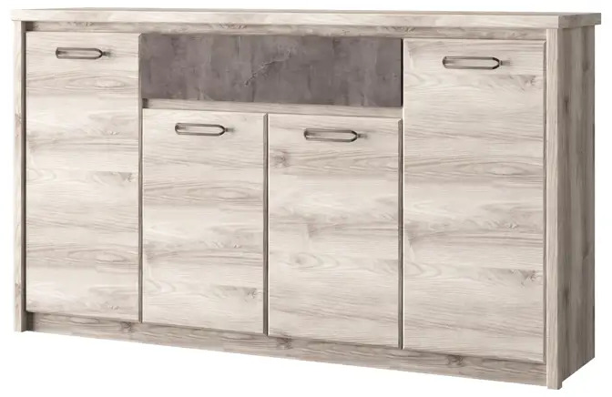 91733250 Тумба Anrex Jazz 4D1S 1 ящик 166.60x40.30x95.20 ЛДСП цвет каштан найроби/оникс STLM-1078198