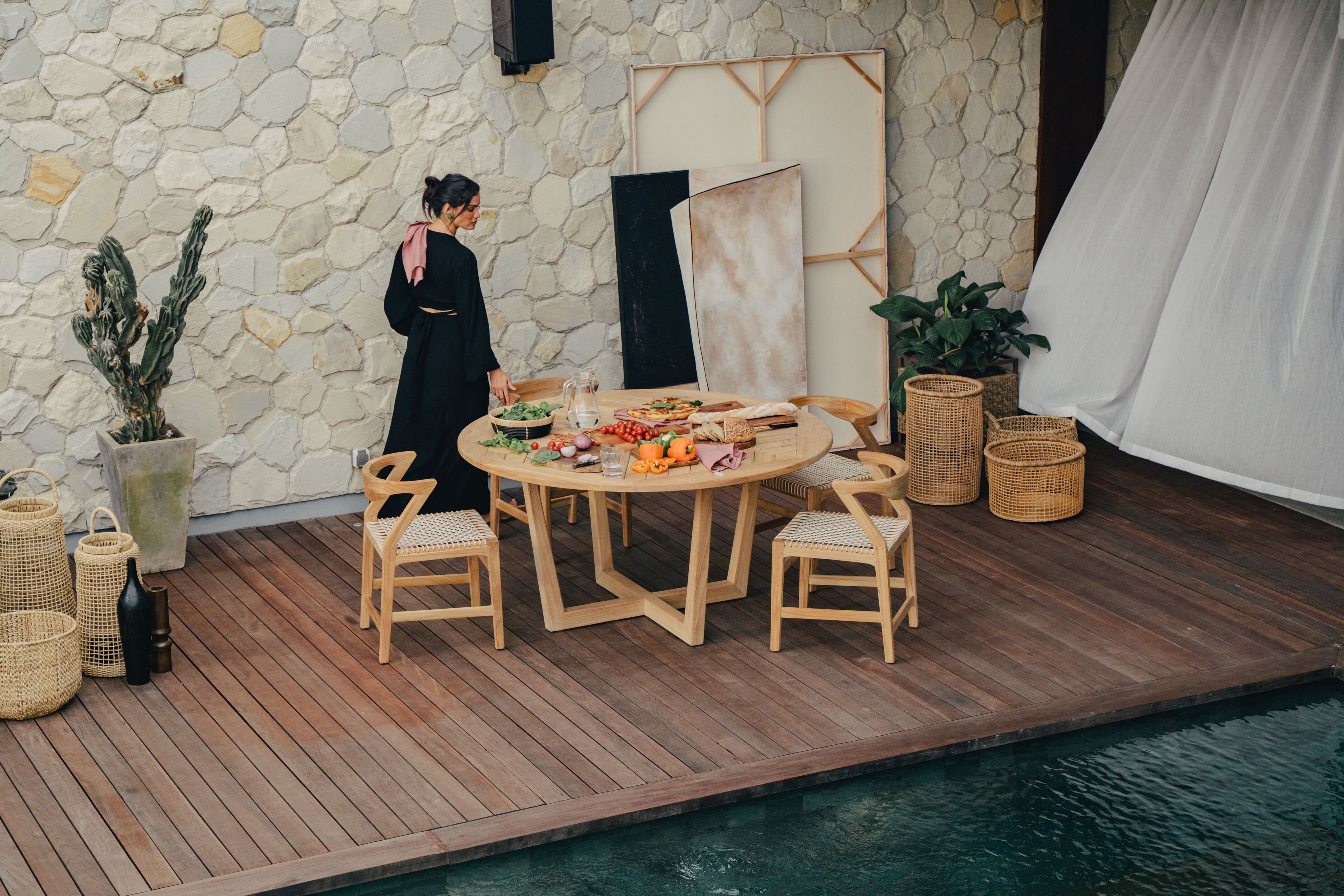 Круглый стол из тикового дерева cbdesign ассортимент ARCH-00021340 - Вид №2