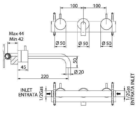 960720PN00 Смеситель Bandini Stel Santreyd  - Вид №1
