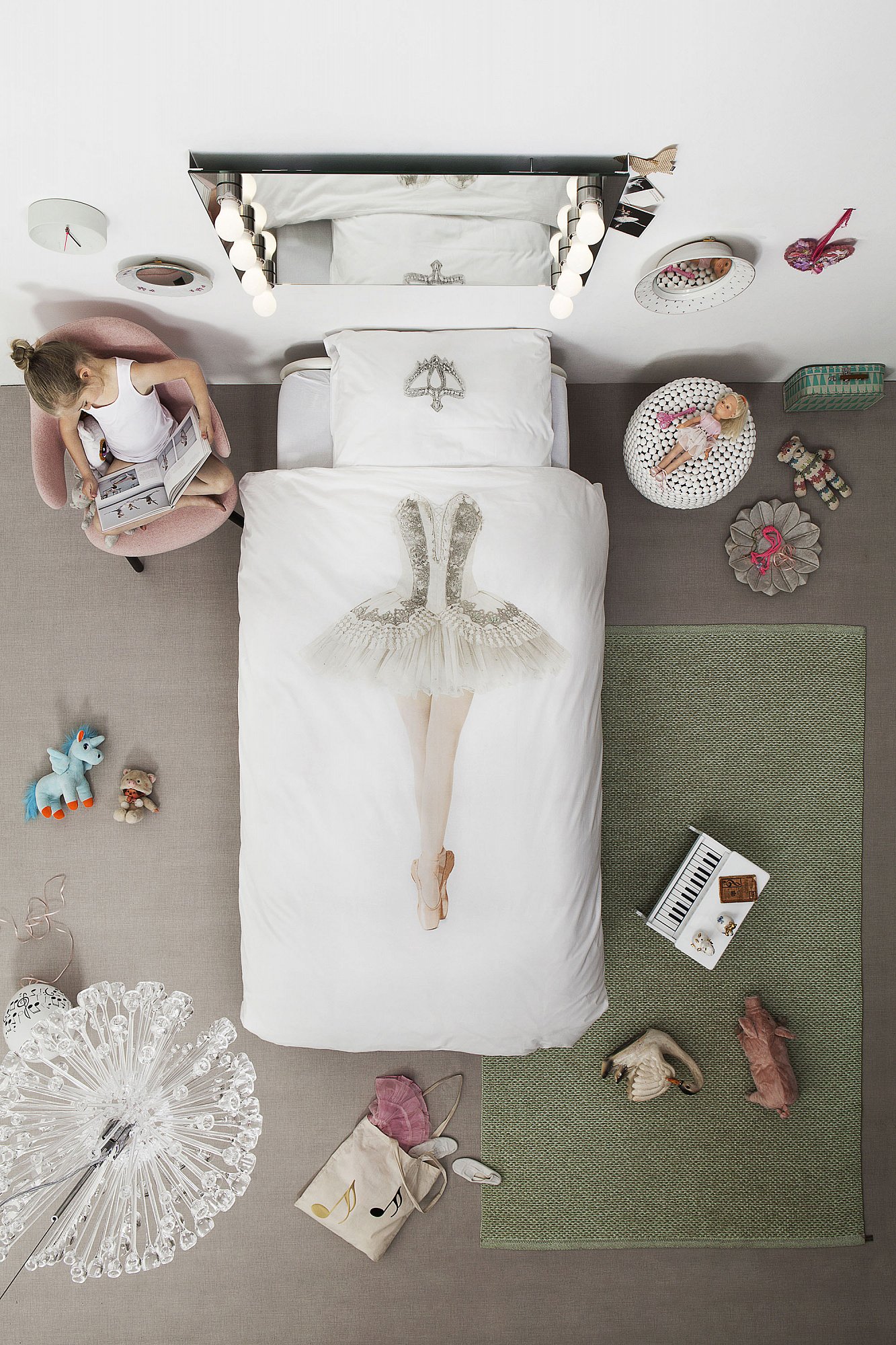 Детское постельное белье односпальное "Балерина" 150х200 см SNURK  335406 Белый  - Вид №1