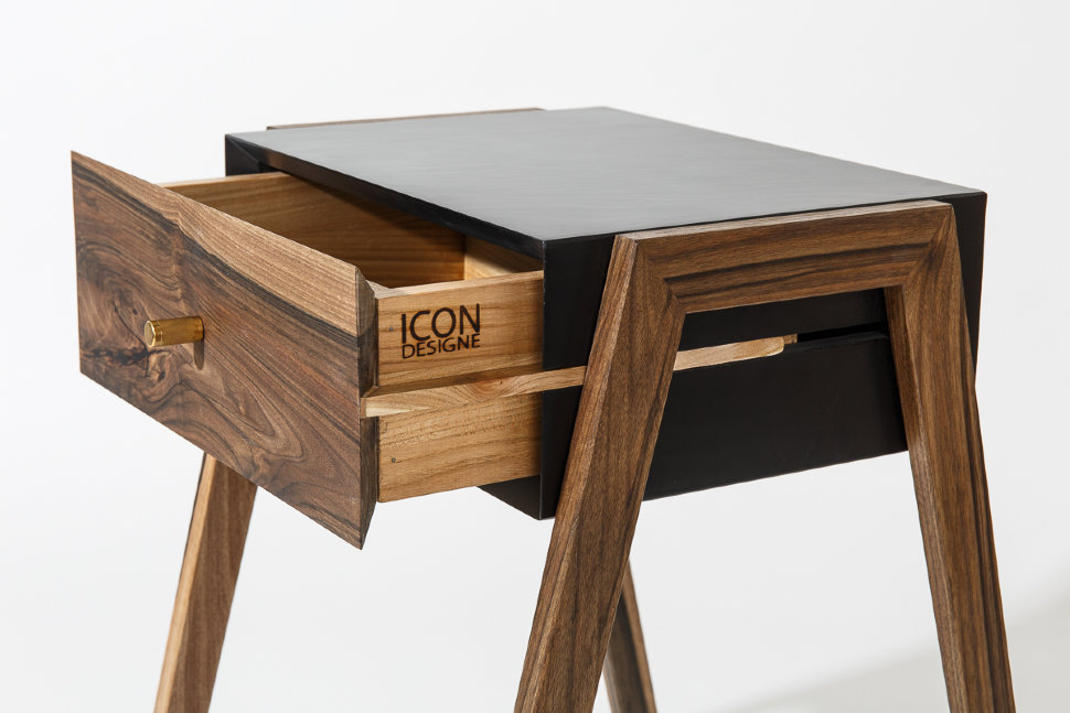 Прикроватная тумбочка дизайнерская коричневая Storm ICON DESIGNE STORM 177932 Коричневый - Вид №3
