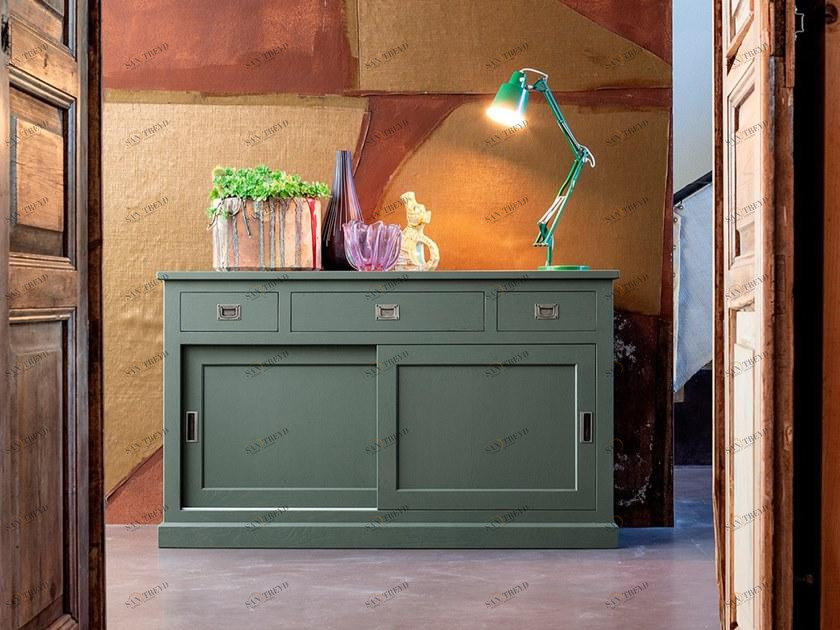 Devina Nais Комод с 2 дверцами и 3 ящиками из массива дерева English sun-id-1379149