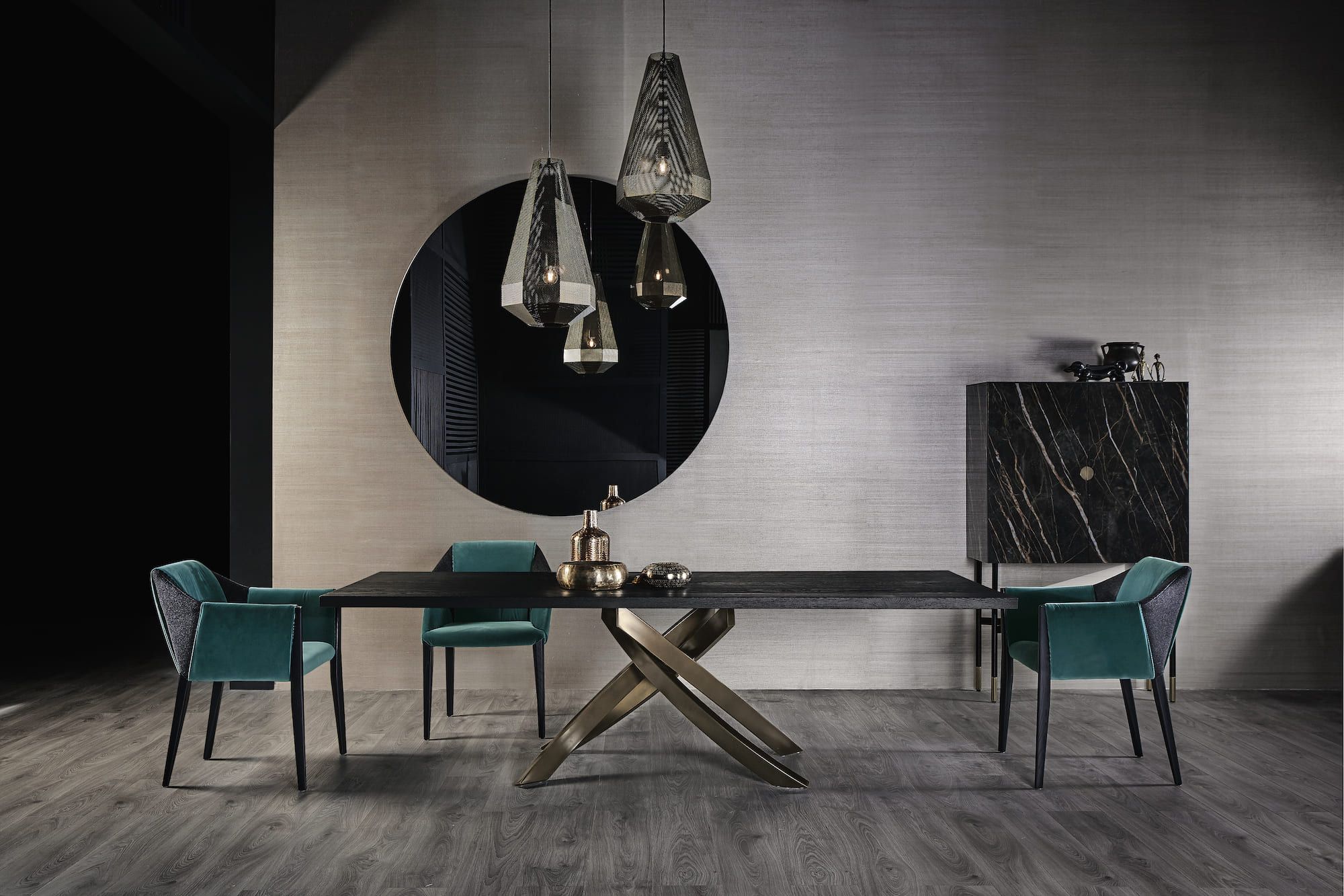 Стальной бочкообразный стол и SuperMarmo Bontempi Casa художественный ARCH-00049413 - Вид №6