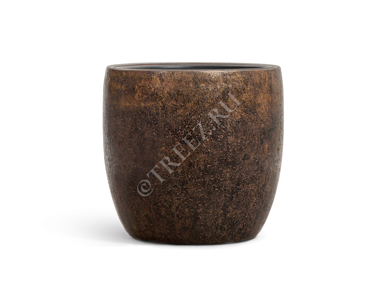 41.3321-04-050-RM-40 Кашпо  Effectory - серия Metal - Конус-чаша - Rough с золотой патиной Цветочная коллекция  - Вид №2