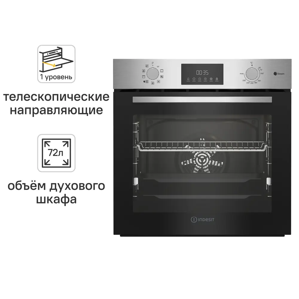 Электрический Духовой Шкаф Indesit Ifse 3841 J Ix 59.4x59.5 См Конвекция Цвет Нержавеющая Сталь 89376462 STLM-2166192 
