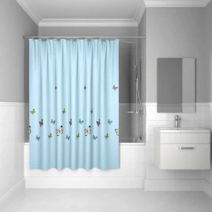 SCID031P Штора для ванной комнаты 200*200 см полиэстер blue butterfly IDDIS Basic