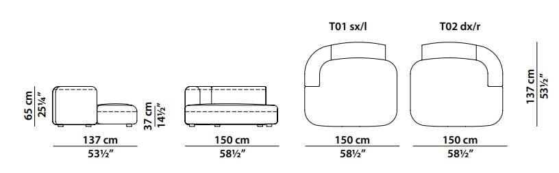 Кожаный модульный диван Baxter Clara ARCH-00053660 - Вид №15