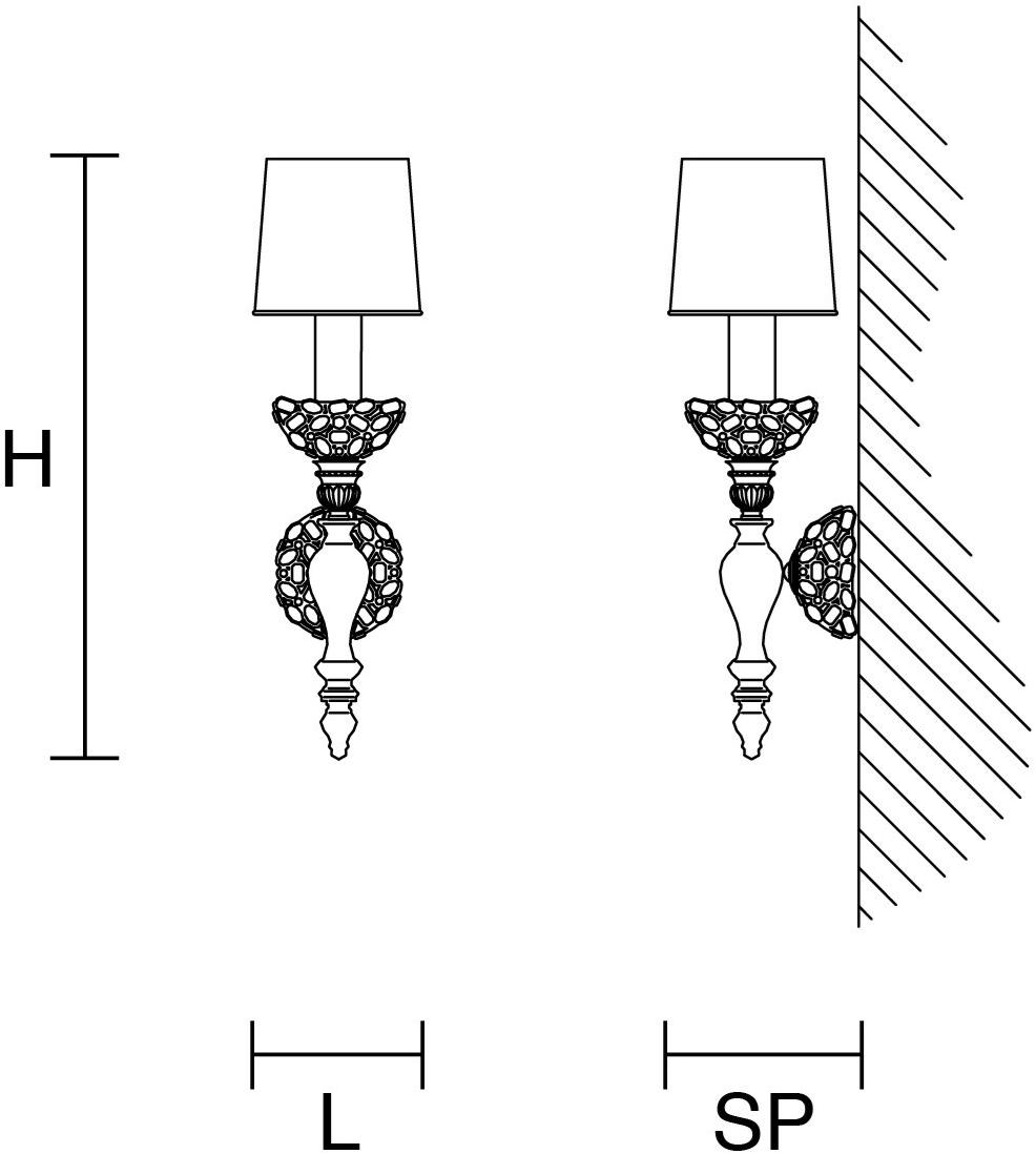 Masiero Настенный светильник из металла Imperial sun-id-1356655 - Вид №1