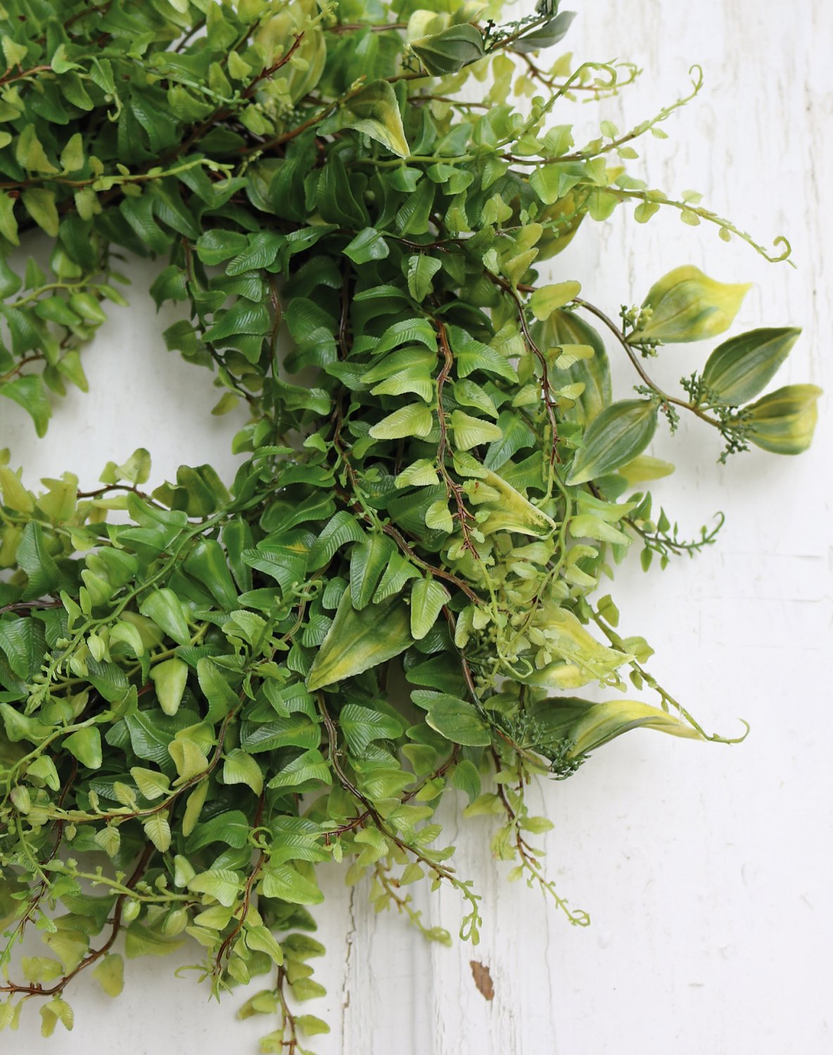 5161 883 a3 Венок из искусственных листьев, смешанный, Ø 30 см, зеленый H-andreas  - Вид №1